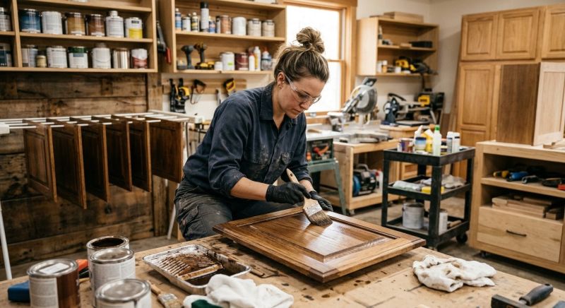 Kitchen Cabinet Staining in Lafayette, IN